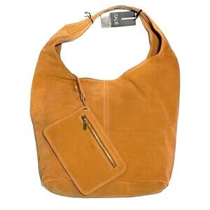 Claudia Firenze Suede Hobo Shoulder Bag Orange NWT Italy Zippered Pouch Dolores
